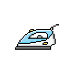 pixel art iron 8 bit vector icon for computer game logo 