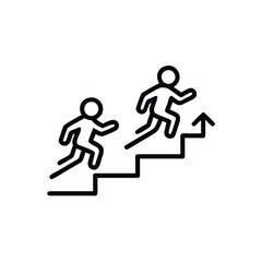 student progress career growth steps icon