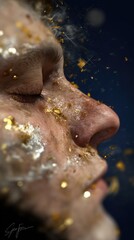 a close-up of the face