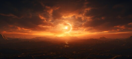 silhouette of sun ,generative AI