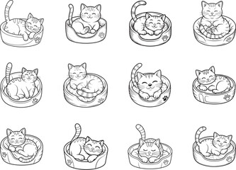 Cute Sleeping Kitten Svg