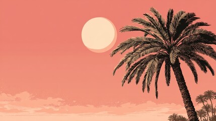 Minimalist modern geometric palm illustration