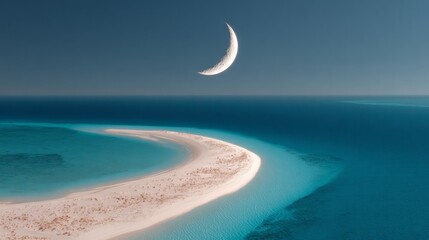 Aerial view of sandbar in shape of heart in ocean