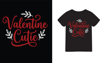 Black t shirt displaying a red valentine s day themed graphic design