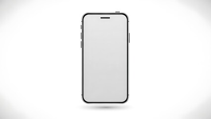 Blank Screen Modern Smartphone Mockup on White Background