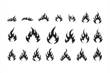 Fire abstract black silhouette flames for race car or tattoo.Flame decal