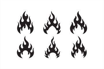 Fire abstract black silhouette flames for race car or tattoo.