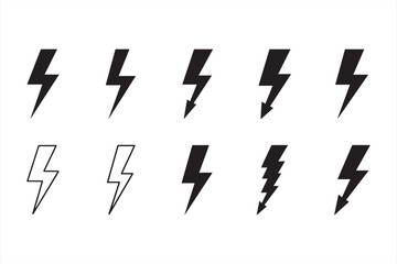 Lightning bolt icon set 2