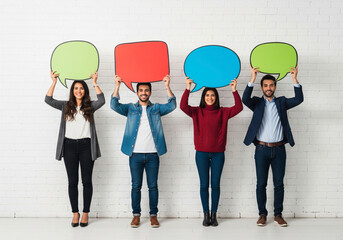 Naklejka premium Diverse People Speech Bubbles