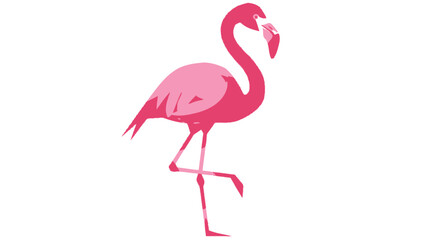Elegant pink flamingo standing on one leg with a stylish design concept displaying gracefulness