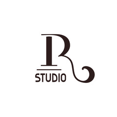 Stylish Letter R. Calligraphic hand-drawn design. Vintage Art Logo for Book Design, Brand Name, Business Card, Restaurant, Boutique, Salon, Beauty fashion. Vector illustration