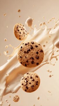 chocolate chip cookies and milk