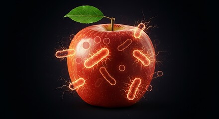 The Invisible World on a Red Apple