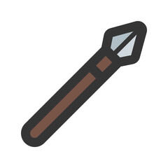 spear flat line icon