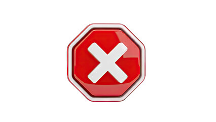 Obraz premium Red Octagon with White X Symbol - Error, Cancel, or Stop