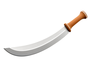 Stylized Curved Blade Scimitar with Brown Handle