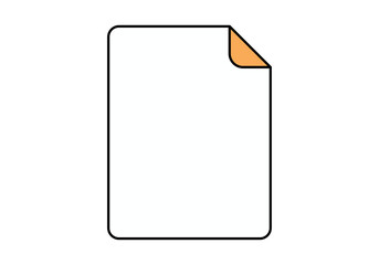 Icono de documento en blanco con esquina doblada en color naranja