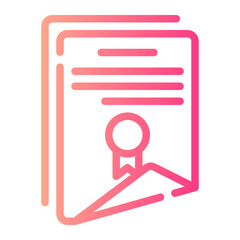 diploma gradient icon