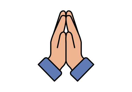 Icono de manos rezando juntas s&iacute;mbolo de fe y espiritualidad