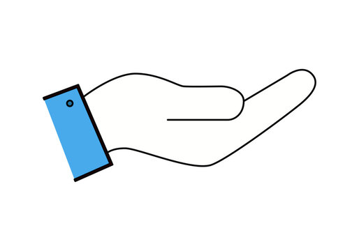 Icono de mano extendida mostrando gesto de recibir o pedir ayuda
