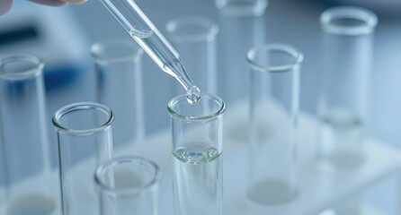 Laboratory Research Scientist Adding Liquid to Test Tube