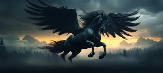 silhouette of Pegasus ,generative AI