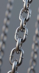 Close up of a Heavy Metal Chain Link Industrial Strength