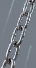 Close up of a Heavy Metal Chain Link Industrial Strength steel