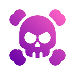 skull glyph gradient icon