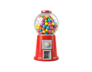 Classic Red Gumball Machine with Colorful Candies