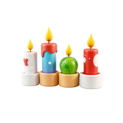 Colorful 3D Cartoon Festive Candles Collection
