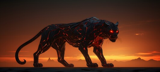 silhouette of liger ,generative AI