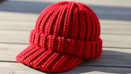 red wool cap