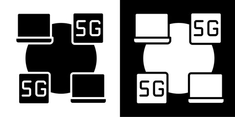 Networking Icon Set White Style Collection