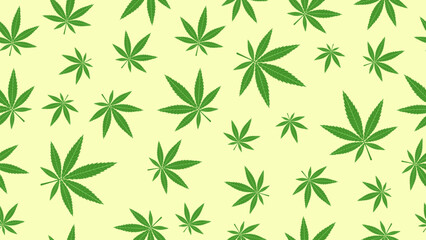 Fototapeta premium Marijuana cannabis weed leaves seamless pattern background. Green marijuana leaves wallpaper