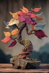 Colorful Artful Tree Sculpture on Display