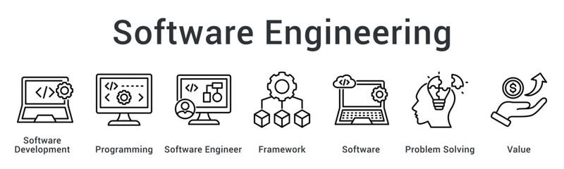 Software engineering combines programming and framework expertise with problem solving to deliver valuable solutions.