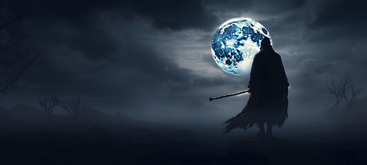 silhouette of grim reaper ,generative AI