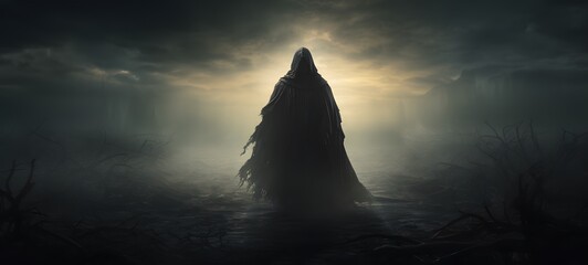 silhouette of grim reaper ,generative AI