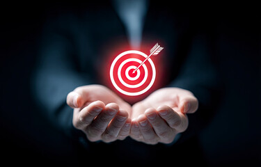 Achieving goals: target in hands concept