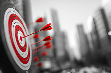 Red Arrows Hitting Bullseye Target