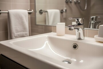 Modern bathroom sink and clean interior design