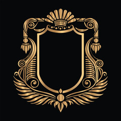 Vector set of gold vintage frames. Elegant element for design in Eastern style, place for text. Floral golden border. Lace illustration for invitations and greeting cards.