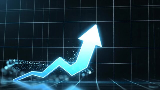 Rising Momentum: A digital depiction of an ascending arrow against a grid background, symbolizing progress, growth, and forward momentum. Evokes a sense of aspiration, improvement, and success.
