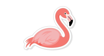 Cute cartoon flamingo illustration with a whimsical design for kids and nature-themed art