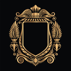 Vector set of gold vintage frames. Elegant element for design in Eastern style, place for text. Floral golden border. Lace illustration for invitations and greeting cards.