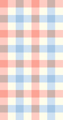 Pastel red and blue gingham pattern on cream background