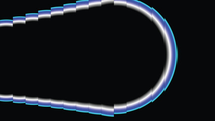 abstract light blue, dark blue and white line type design in dark black gradient type background with place for text 