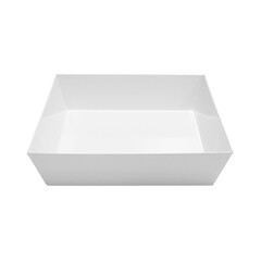 empty white square paper delivery food box isolated on white background.