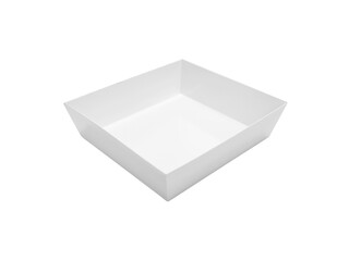empty white square paper delivery food box isolated on white background.